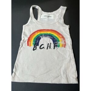 Bobo Choses Kids Unisex Tank Top Cream Rainbow Size 6-12 M